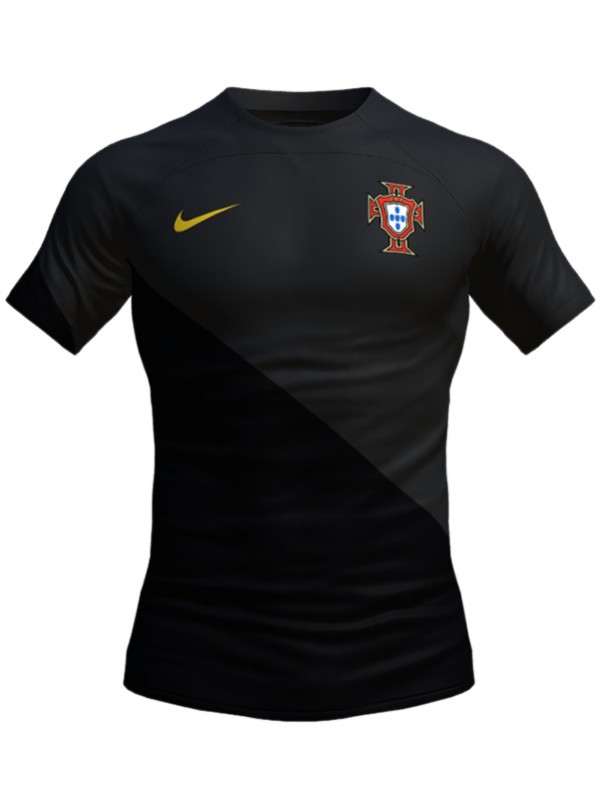 Portugal mode nuit maillot uniforme de football kit de football noir pour hommes chemise haute de sport 2024 Euro cup